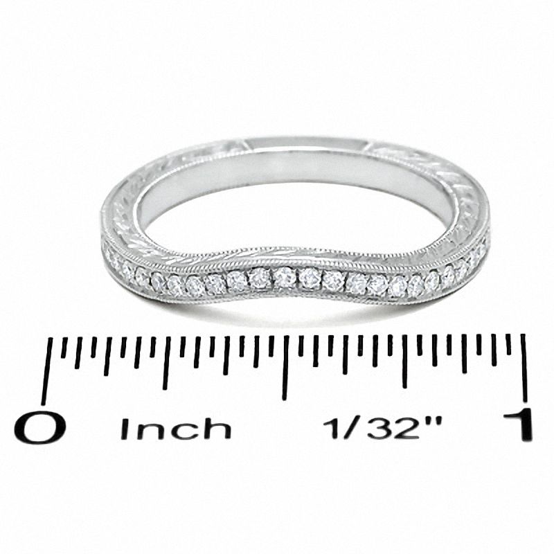Main Image 3 of 1/5 CT. T.W. Diamond Curved Band in 14K White Gold