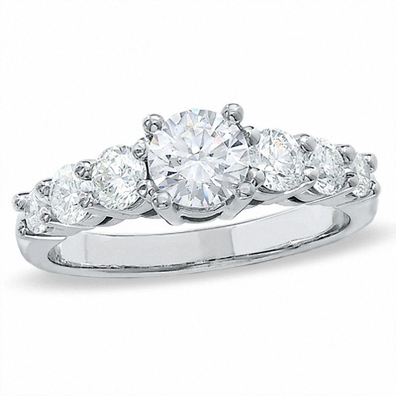1-1/2 CT. T.W. Diamond Seven Stone Ring in 14K White Gold