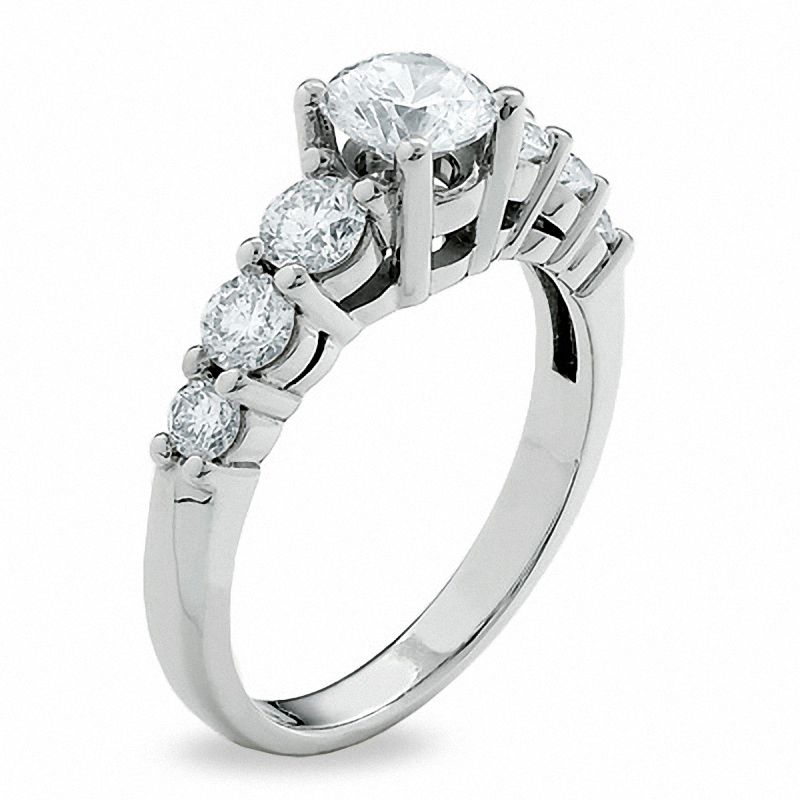 1-1/2 CT. T.W. Diamond Seven Stone Ring in 14K White Gold
