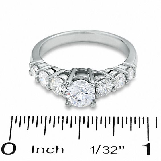 1-1/2 CT. T.w. Diamond Seven Stone Ring in 14K White Gold