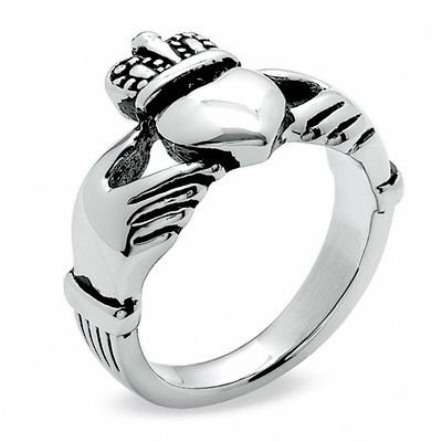 Ladies' Claddagh Ring in Stainless Steel | Zales