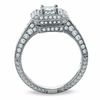 Thumbnail Image 2 of 2 CT. T.W. Certified Framed Emerald-Cut Diamond Engagement Ring in 14K White Gold