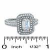 Thumbnail Image 2 of 2 CT. T.W. Certified Framed Emerald-Cut Diamond Engagement Ring in 14K White Gold