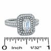Thumbnail Image 3 of 2 CT. T.W. Certified Framed Emerald-Cut Diamond Engagement Ring in 14K White Gold