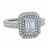 Thumbnail Image 3 of 2 CT. T.W. Certified Framed Emerald-Cut Diamond Engagement Ring in 14K White Gold