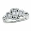 Thumbnail Image 0 of 3/4 CT. T.W. Multi-Baguette Diamond Three Stone Ring in 14K White Gold