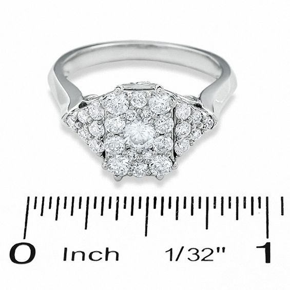 1 CT. T.w. Diamond Fantasy Flower Ring in 14K White Gold