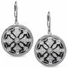 Thumbnail Image 1 of 1/5 CT. T.W. Diamond and Black Enamel Leverback Earrings in Sterling Silver