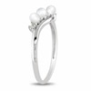 Thumbnail Image 1 of 3.0 - 3.5mm Cultured Freshwater Pearl and Diamond Accent Three Stone Bypass Ring in 10K White Gold