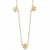 Thumbnail Image 1 of Adjustable Three Flower Station Anklet in 10K Gold