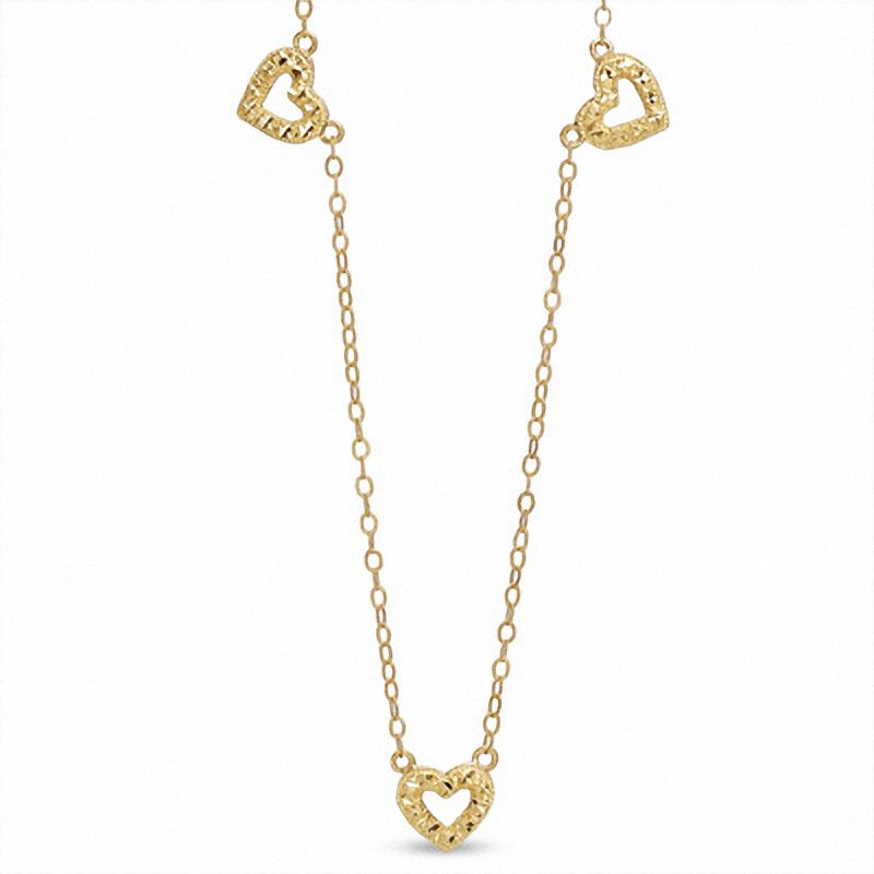 Main Image 1 of Adjustable Hearts Anklet in 10K Gold