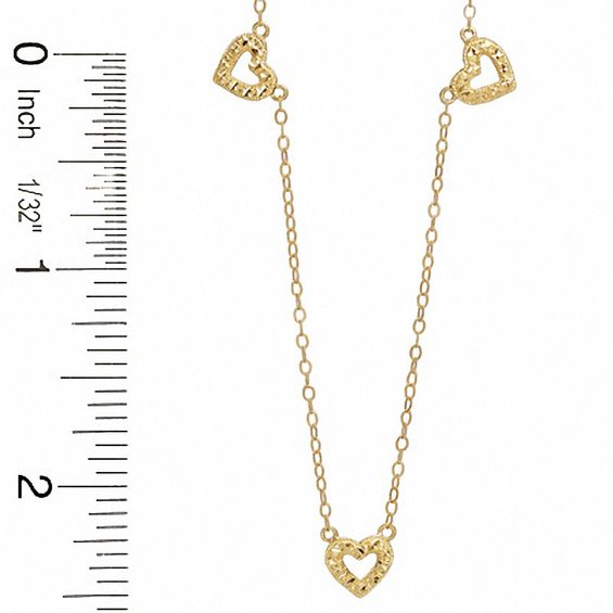 Adjustable Hearts Anklet in 10K Gold