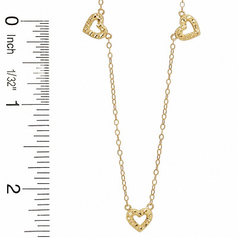 Main Image 3 of Adjustable Hearts Anklet in 10K Gold