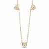 Thumbnail Image 1 of Adjustable Three Filigree Hearts Anklet in 10K Two-Tone Gold