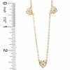 Thumbnail Image 2 of Adjustable Three Filigree Hearts Anklet in 10K Two-Tone Gold