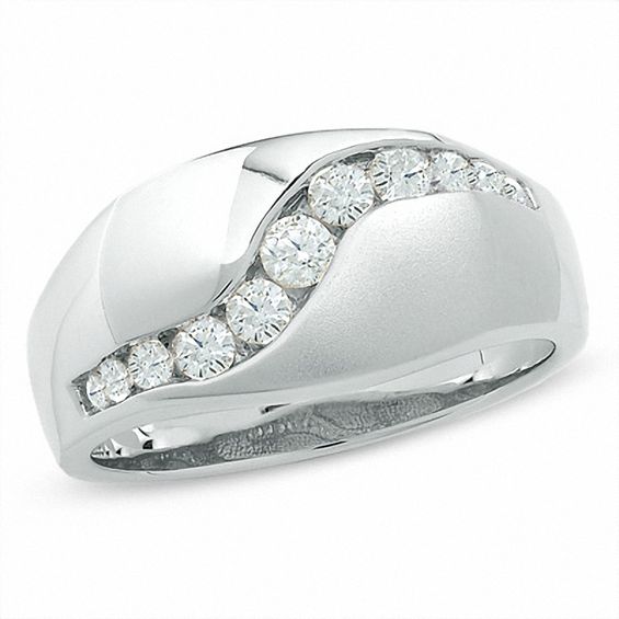 1/2 CT. T.w. Diamond Running River Ring in 14K White Gold