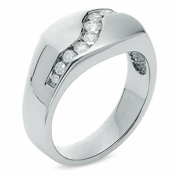 1/2 CT. T.w. Diamond Running River Ring in 14K White Gold