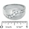 Thumbnail Image 3 of 1/2 CT. T.W. Diamond Running River Ring in 14K White Gold