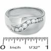 Thumbnail Image 2 of Men's 1/2 CT. T.W. Diamond Running River Ring in 14K White Gold