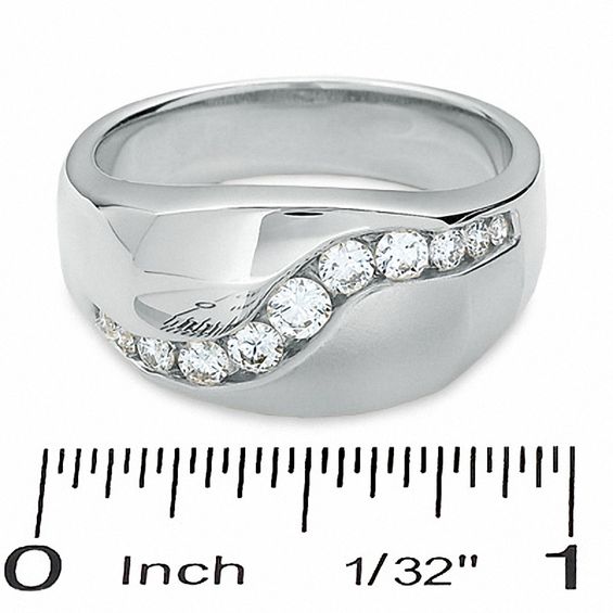 1/2 CT. T.w. Diamond Running River Ring in 14K White Gold