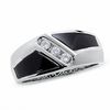 Thumbnail Image 1 of 1/7 CT. T.W. Square-Cut Diamond Three Stone and Onyx Slant Ring in 14K White Gold