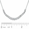 Thumbnail Image 1 of 1 CT. T.W. Diamond Double Stone Curve Necklace in 10K White Gold