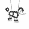 Thumbnail Image 1 of 1/4 CT. T.W. Black Diamond Poodle Pendant in 10K White Gold