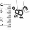 Thumbnail Image 2 of 1/4 CT. T.W. Black Diamond Poodle Pendant in 10K White Gold