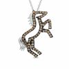 Thumbnail Image 1 of 1/3 CT. T.W. Champagne Diamond Pony Pendant in 10K White Gold