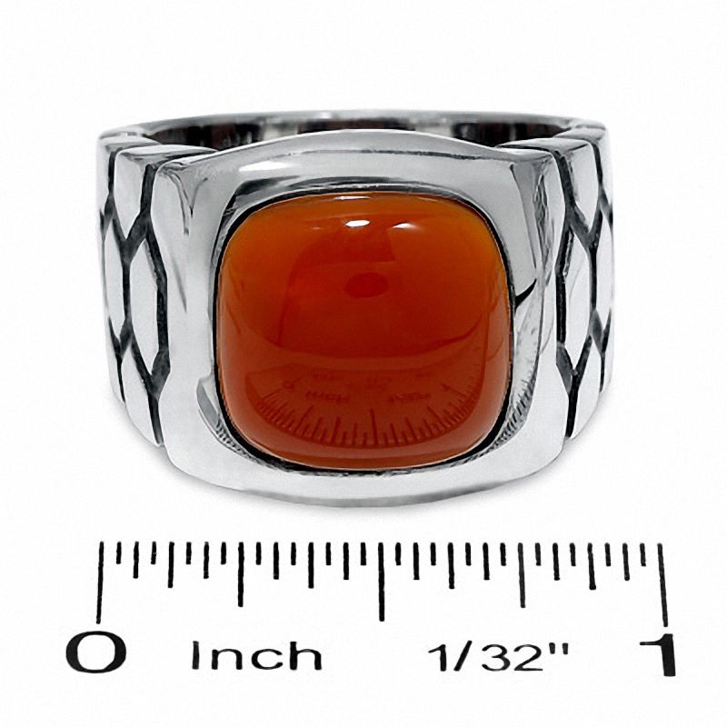Main Image 3 of Men's Carnelian Ring in Sterling Silver