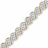 Thumbnail Image 1 of 5 CT. T.W. Diamond Cluster Curve Bracelet in 14K Gold