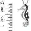 Thumbnail Image 2 of 1/5 CT. T.W. Enhanced Black and White Diamond Seahorse Pendant in 10K White Gold