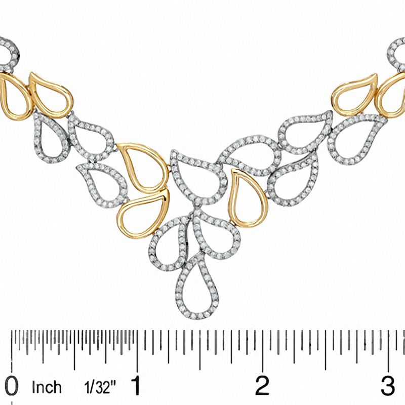 Main Image 2 of 2 CT. T.W. Diamond Paisley Necklace in 14K Two-Tone Gold