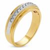 Thumbnail Image 2 of 1/4 CT. T.W. Diamond Channel Milgrain Band in 14K Two-Tone Gold