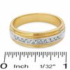 Thumbnail Image 2 of Men's 1/4 CT. T.W. Diamond Channel Milgrain Band in 14K Two-Tone Gold