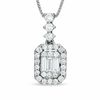 Thumbnail Image 1 of 3/8 CT. T.W. Baguette Diamond Elongated Pendant in 14K White Gold