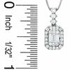 Thumbnail Image 2 of 3/8 CT. T.W. Baguette Diamond Elongated Pendant in 14K White Gold