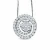 Thumbnail Image 1 of 3/4 CT. T.W. Multi-Diamond Swirl Flower Pendant in 14K White Gold