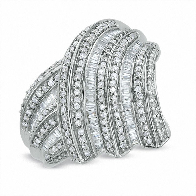 Main Image 1 of 3/4 CT. T.W. Diamond Cocktail Ring in 10K White Gold