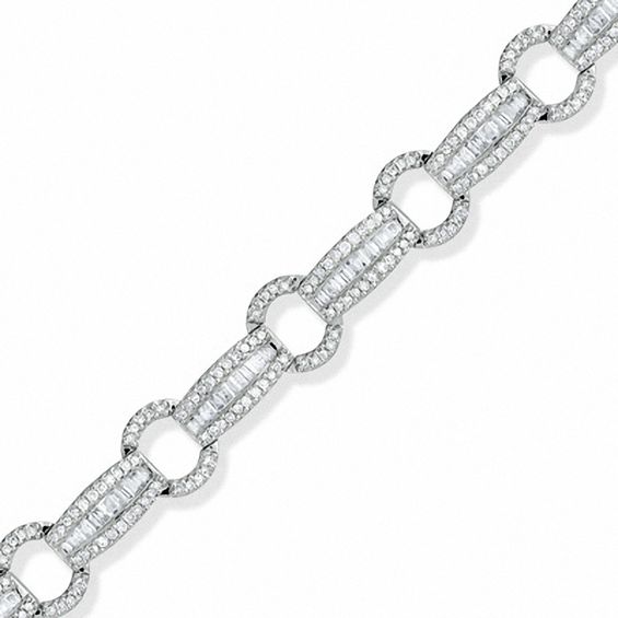 3 CT. T.w. Diamond Circle Track Bracelet in 14K White Gold