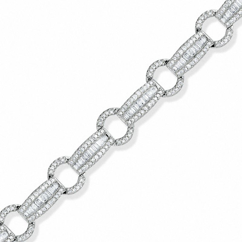 Main Image 1 of 3 CT. T.W. Diamond Circle Track Bracelet in 14K White Gold