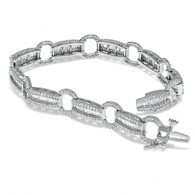 Main Image 2 of 3 CT. T.W. Diamond Circle Track Bracelet in 14K White Gold