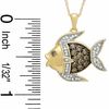 Thumbnail Image 2 of 1/2 CT. T.W. Champagne and White Diamond Fish Pendant in 10K Gold