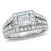Thumbnail Image 1 of 1-3/8 CT. T.W. Certified Princess-Cut Diamond Bridge Ring in 14K White Gold
