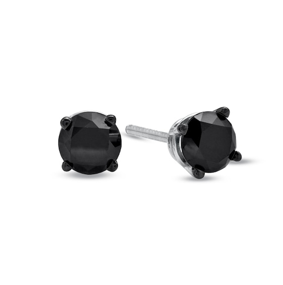 1 CT. T.w. Black Diamond Stud Earrings in 10K White Gold