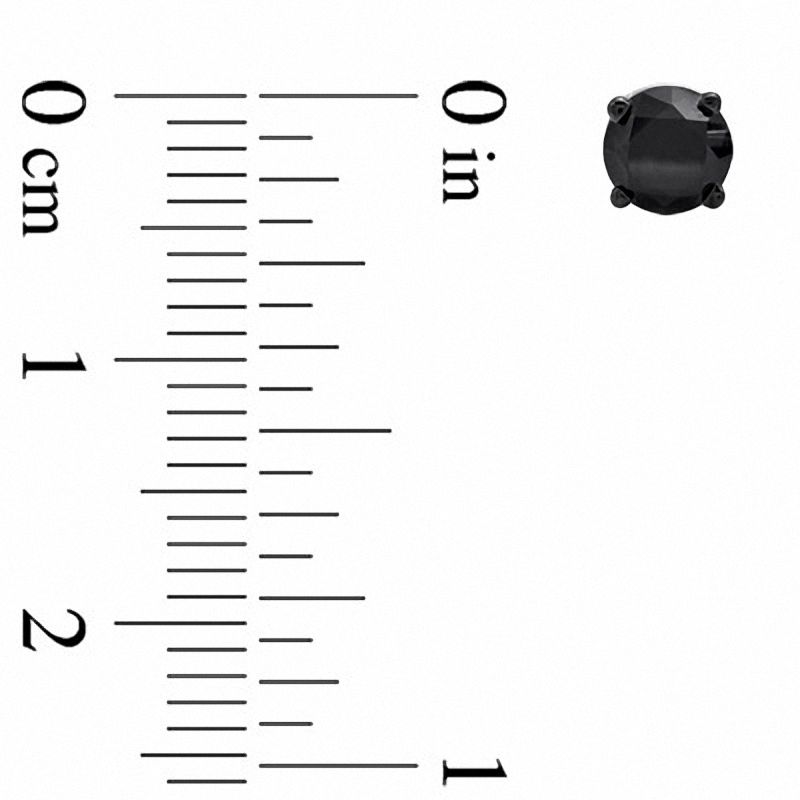 Main Image 2 of 1 CT. T.W. Black Diamond Stud Earrings in 10K White Gold