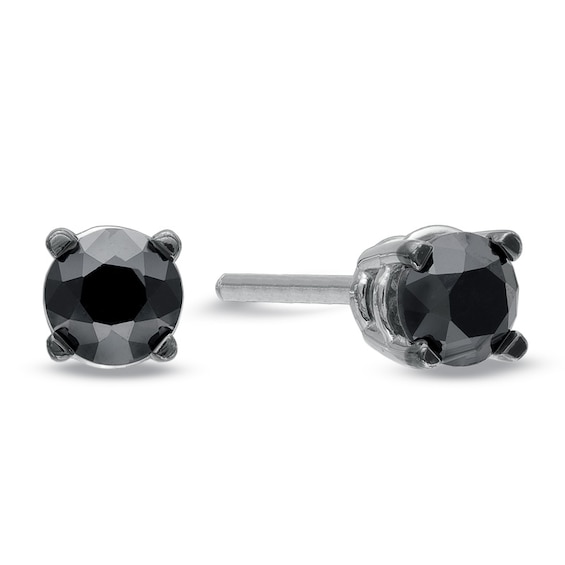 1/2 CT. T.w. Black Diamond Stud Earrings in 10K White Gold