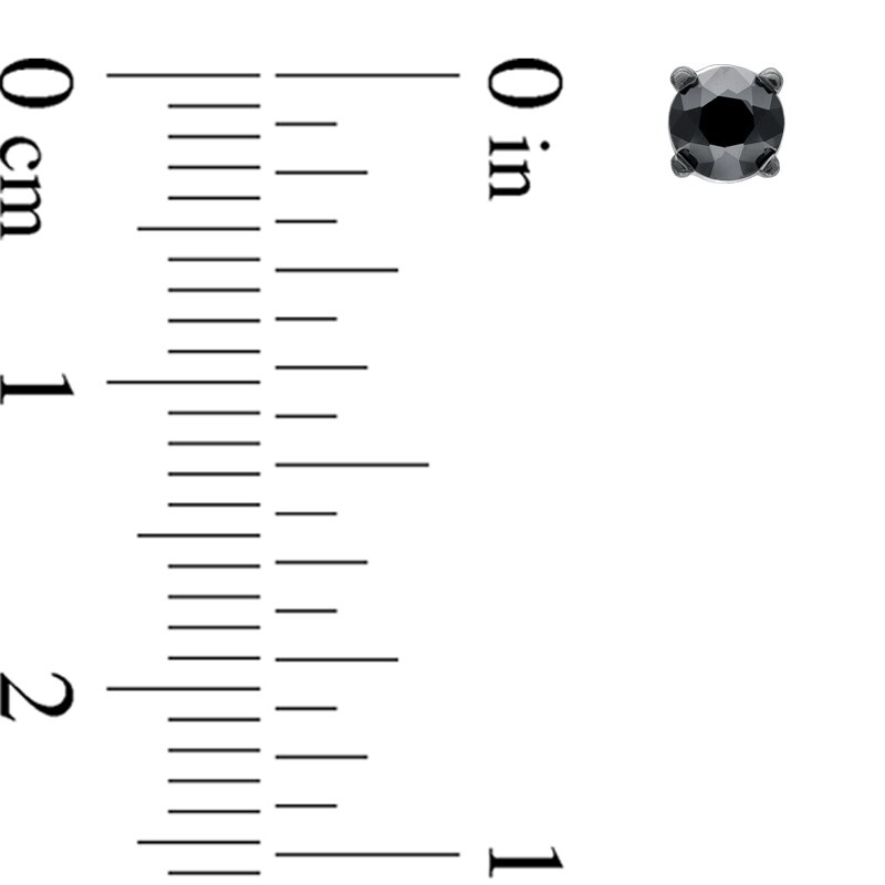 Main Image 2 of 1/2 CT. T.W. Black Diamond Stud Earrings in 10K White Gold