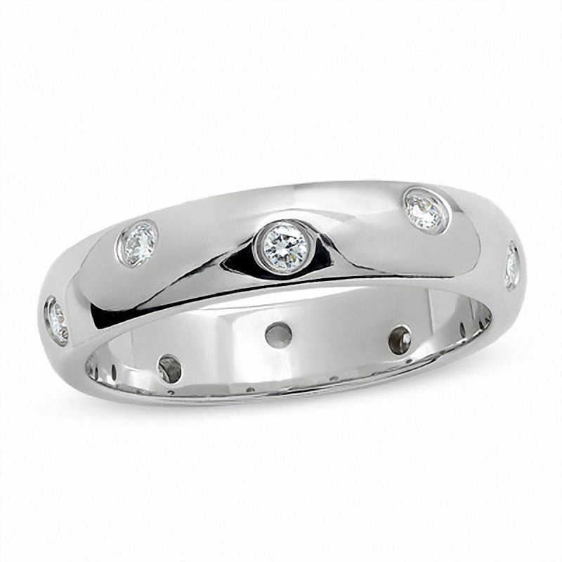Main Image 1 of 1/7 CT. T.W. Diamond Five Stone Flush Stack Band in 14K White Gold