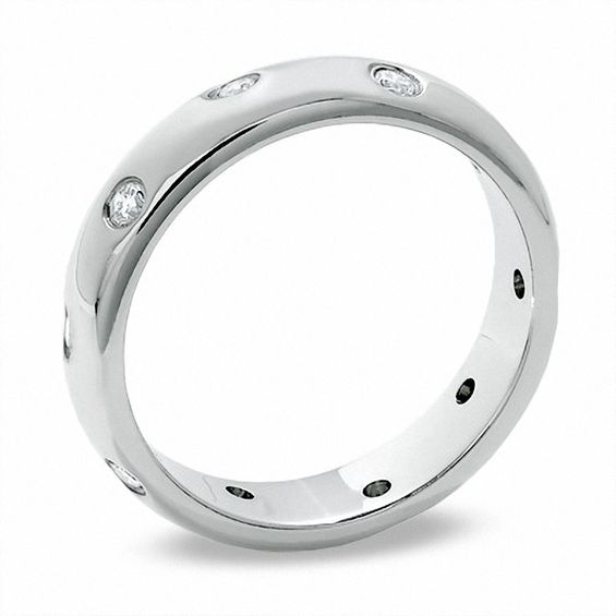 1/7 CT. T.w. Diamond Five Stone Flush Stack Band in 14K White Gold